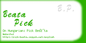 beata pick business card